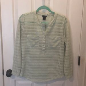 Ann Taylor half button up blouse